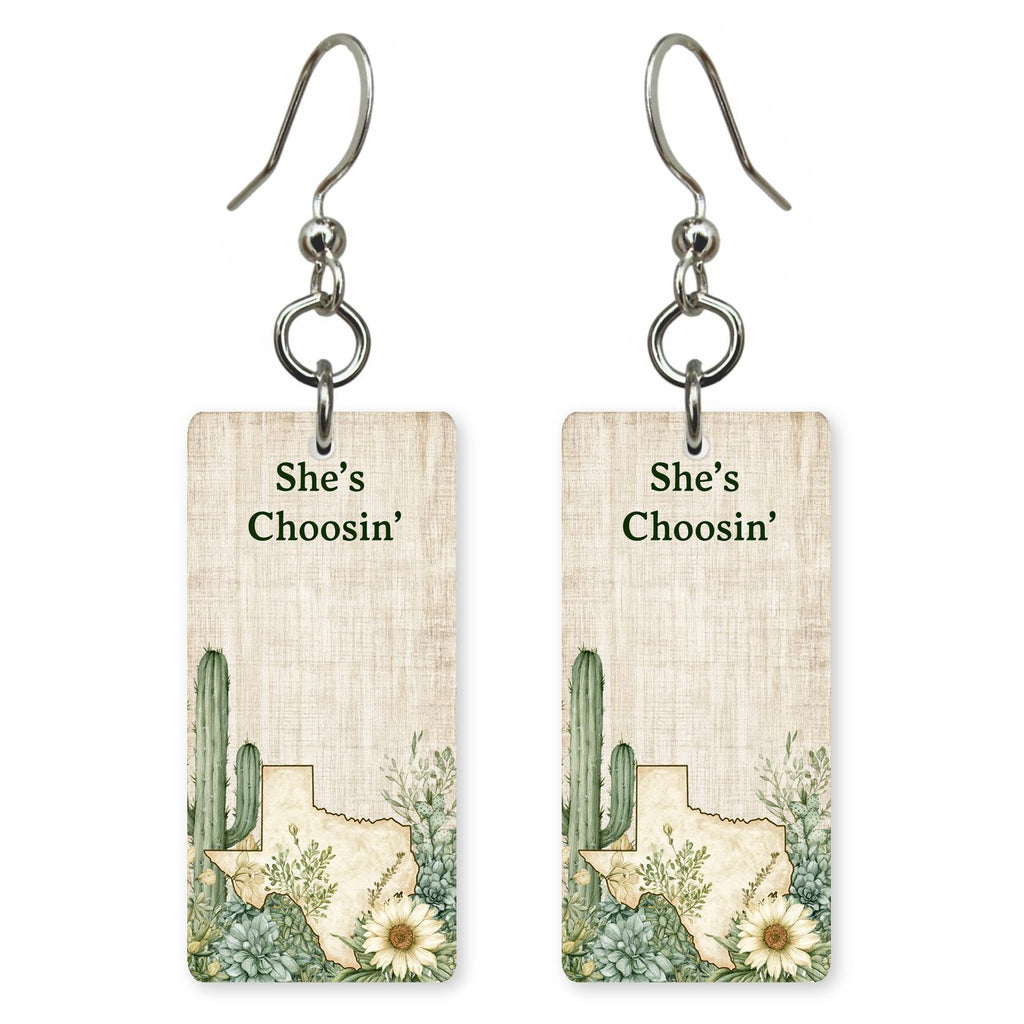 Cactus Cream — She's Choosing earrings, shown as a pair