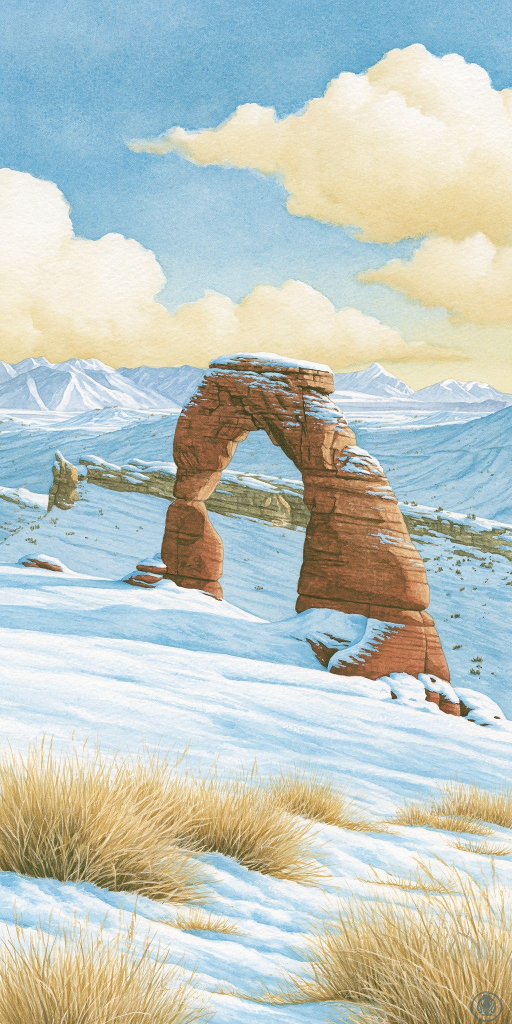Delicate Arch Winter Snow — full design art