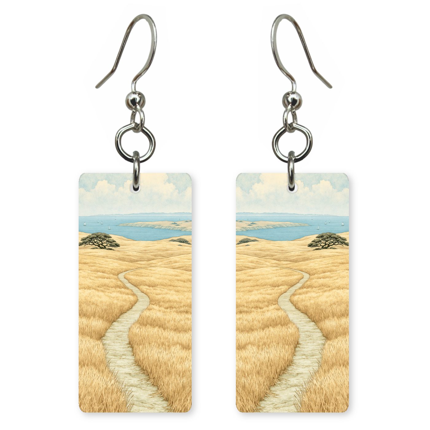 Frary Peak Trail Island — She's Choosing earrings, shown as a pair
