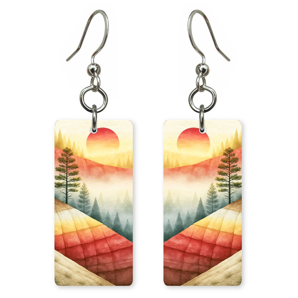 Goblin Hoodoos Sunrise Mist — She's Choosing earrings, shown as a pair