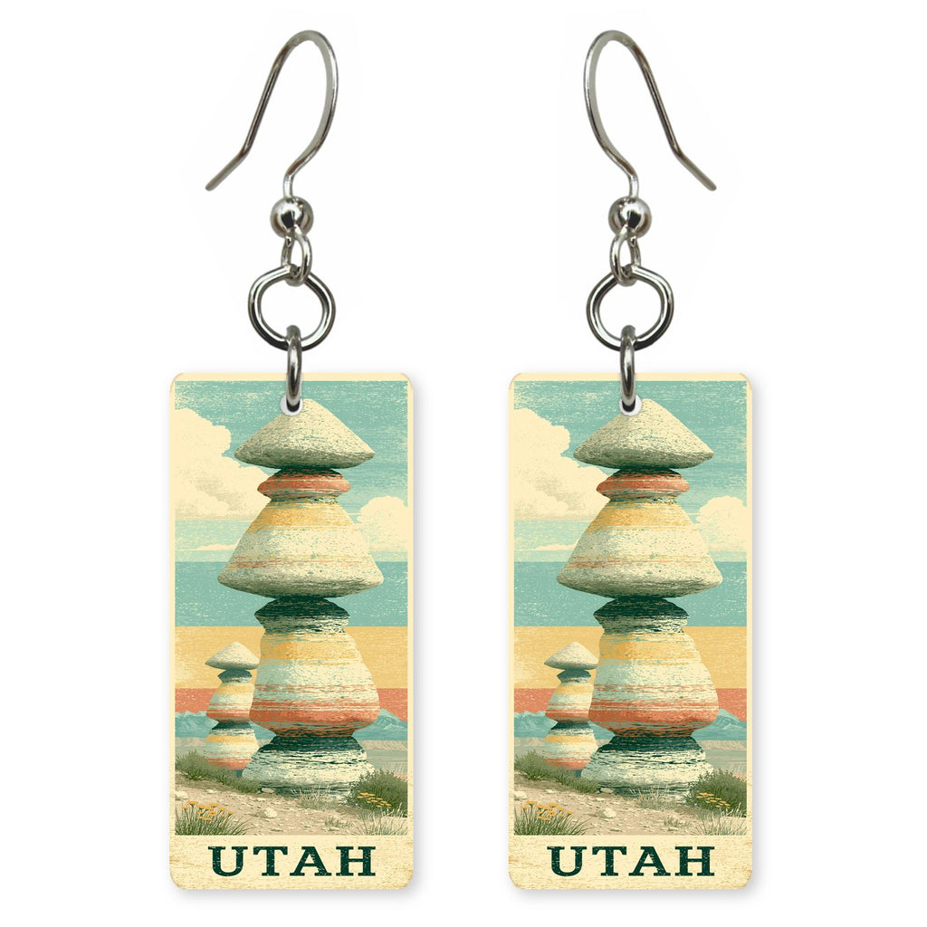 Goblin Hoodoos Text Utah — She's Choosing earrings, shown as a pair