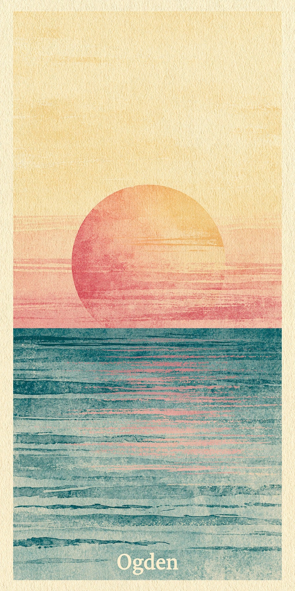 Lake Sunset Text Ogden — full design art