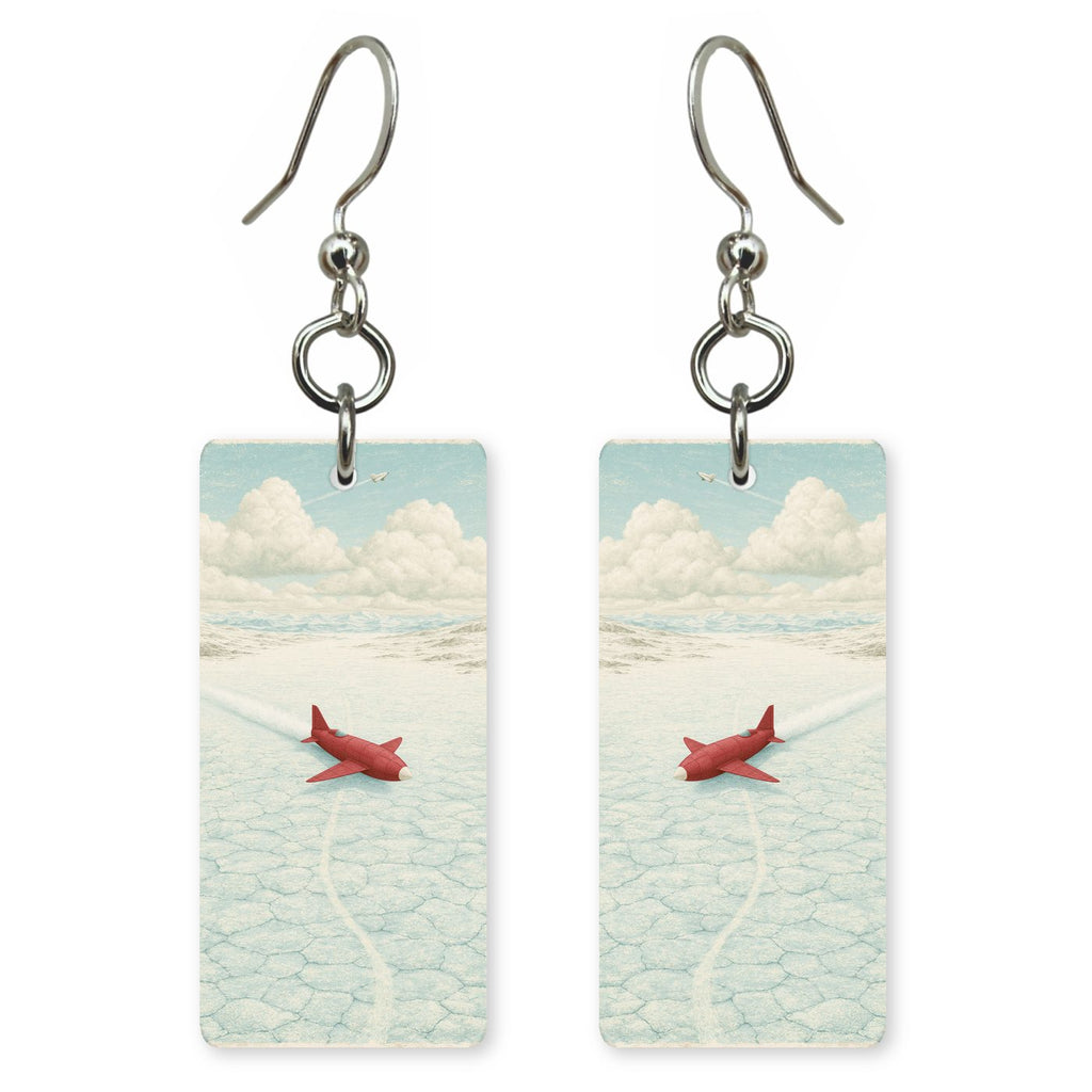 Land-speed Racer Streaking Across — She's Choosing earrings, shown as a pair