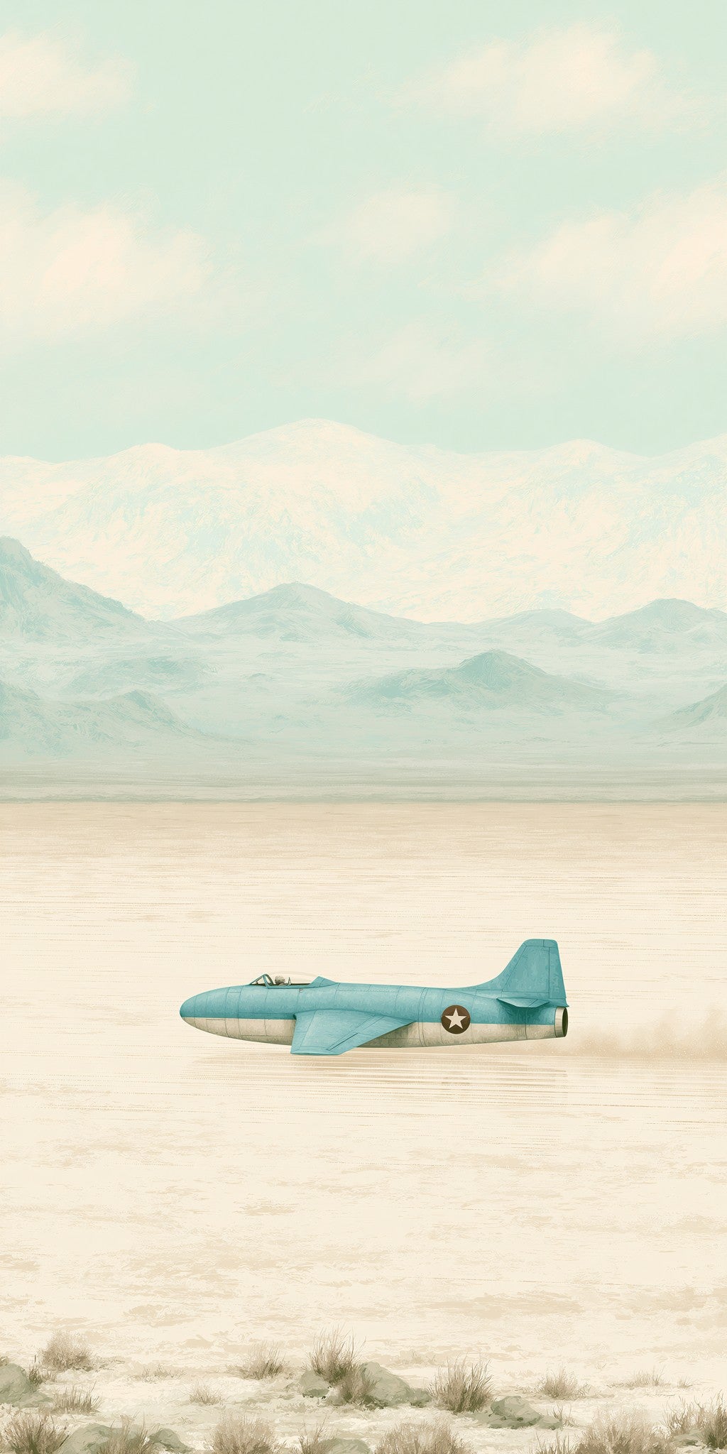 Land-speed Racer Streaking Across — full design art