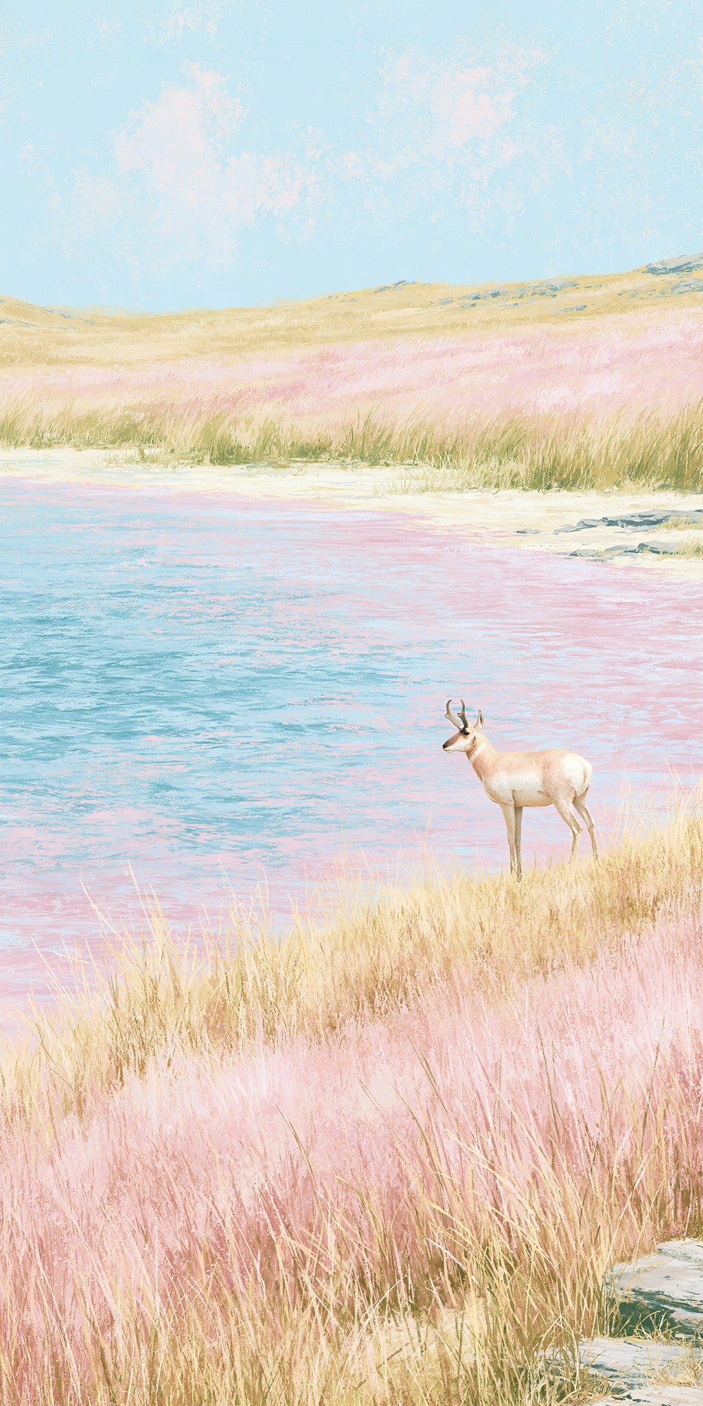 Pronghorn Ridgeline Above Pink-tinted — full design art