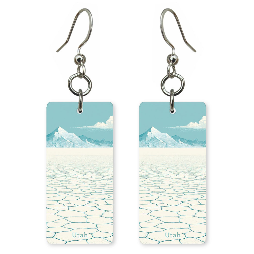 Salt Flats Text Utah — She's Choosing earrings, shown as a pair