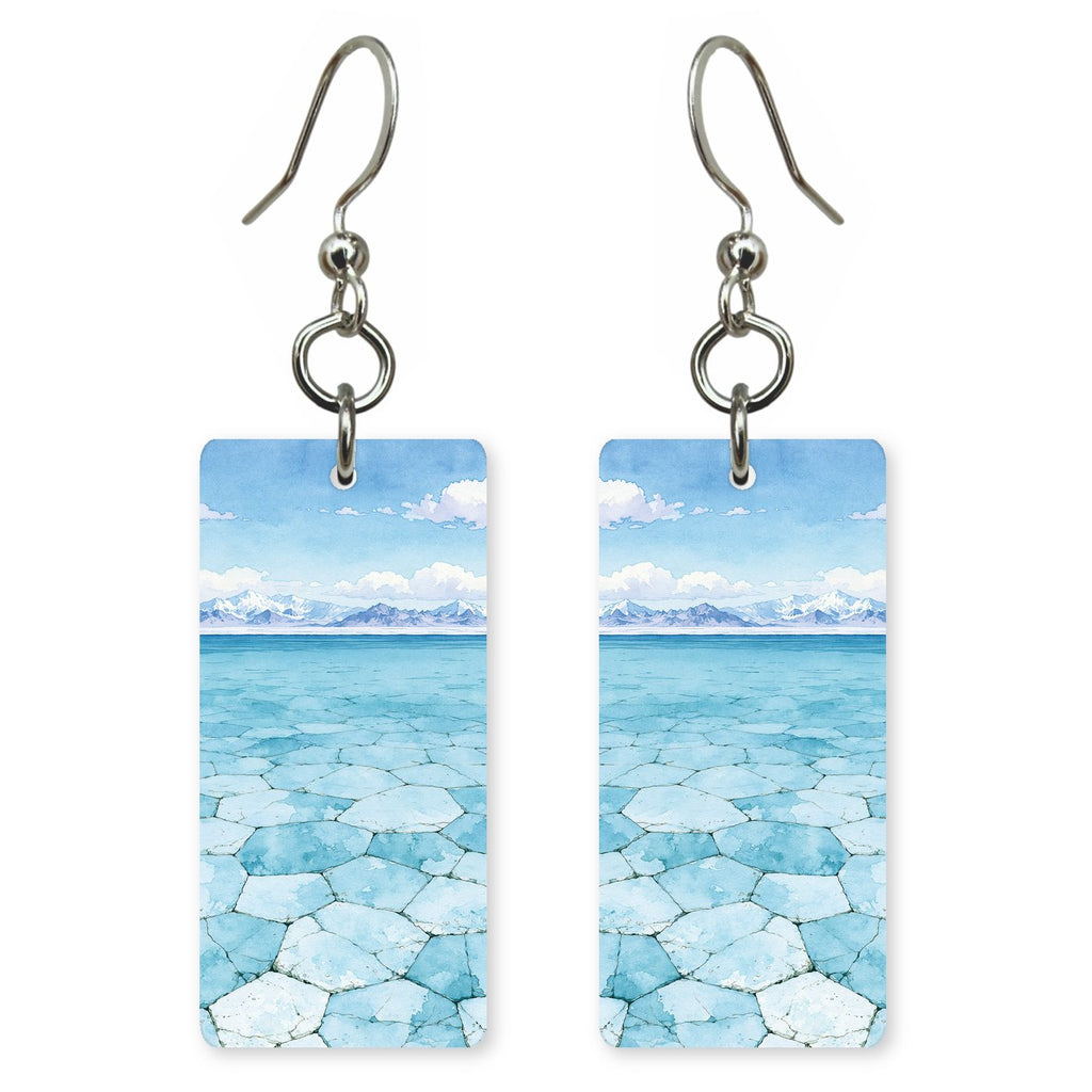 Salt Polygon Texture Close-up — She's Choosing earrings, shown as a pair