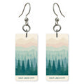 Ski Runs Text Salt — She's Choosing earrings, shown as a pair