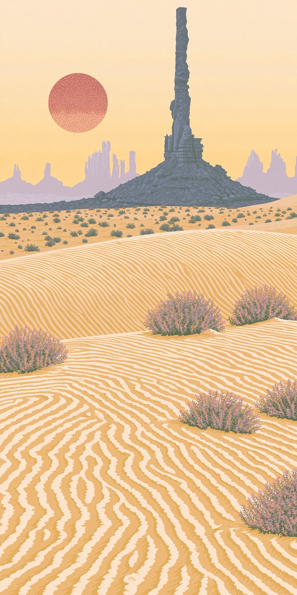 Totem Pole Spire Sand — full design art