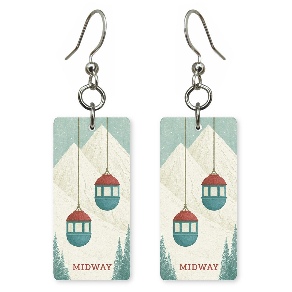 Aspen Pass Text Midway — She's Choosing earrings, shown as a pair