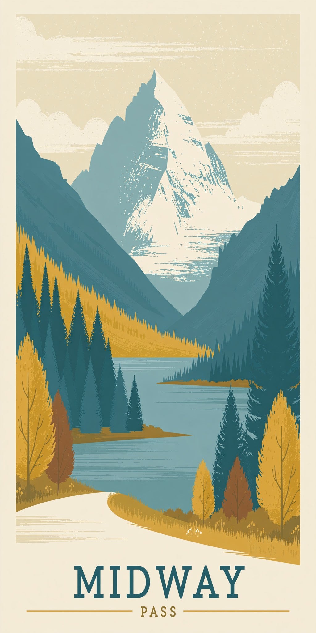 Aspen Pass Text Midway — full design art