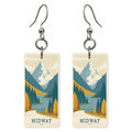 Aspen Pass Text Midway — She's Choosing earrings, shown as a pair
