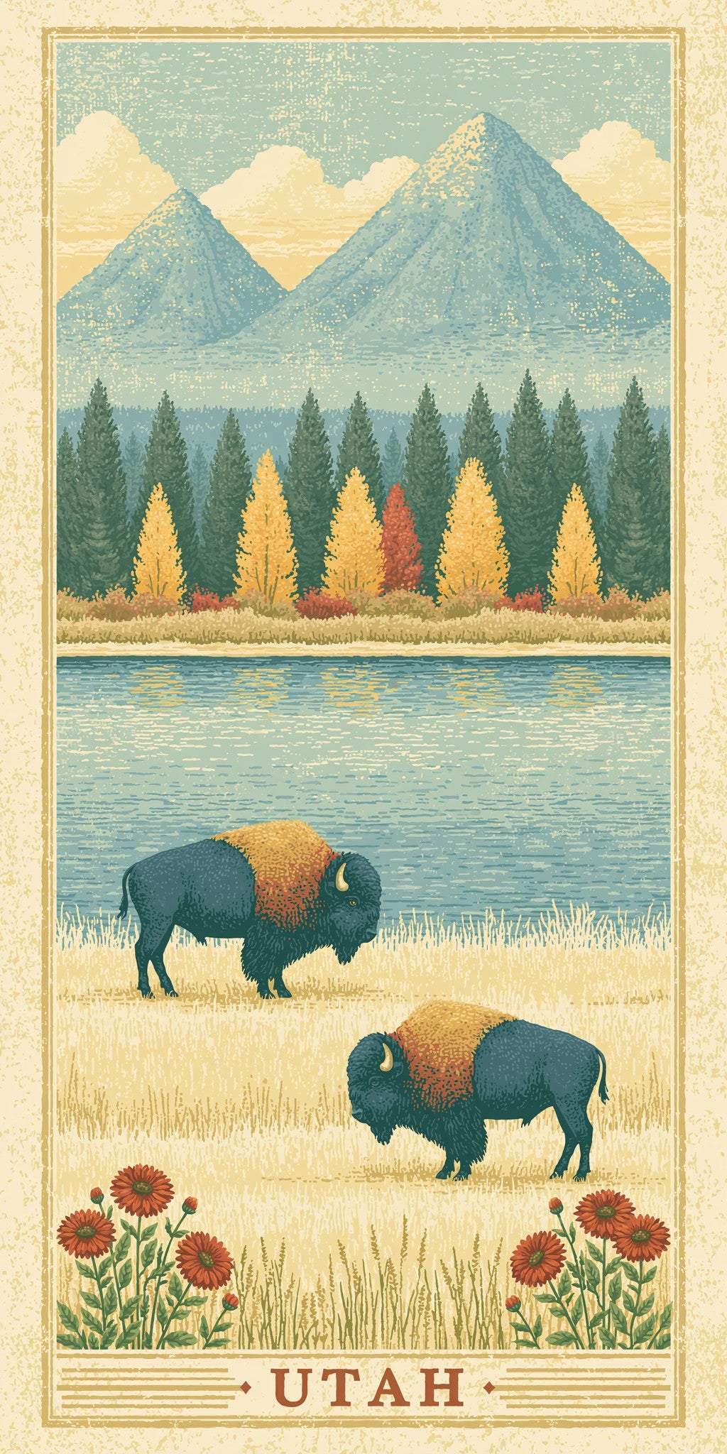 Bison Lake Text Utah — full design art