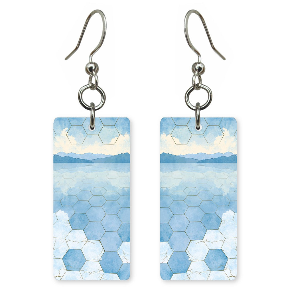 Bonneville Salt Flats Endless — She's Choosing earrings, shown as a pair