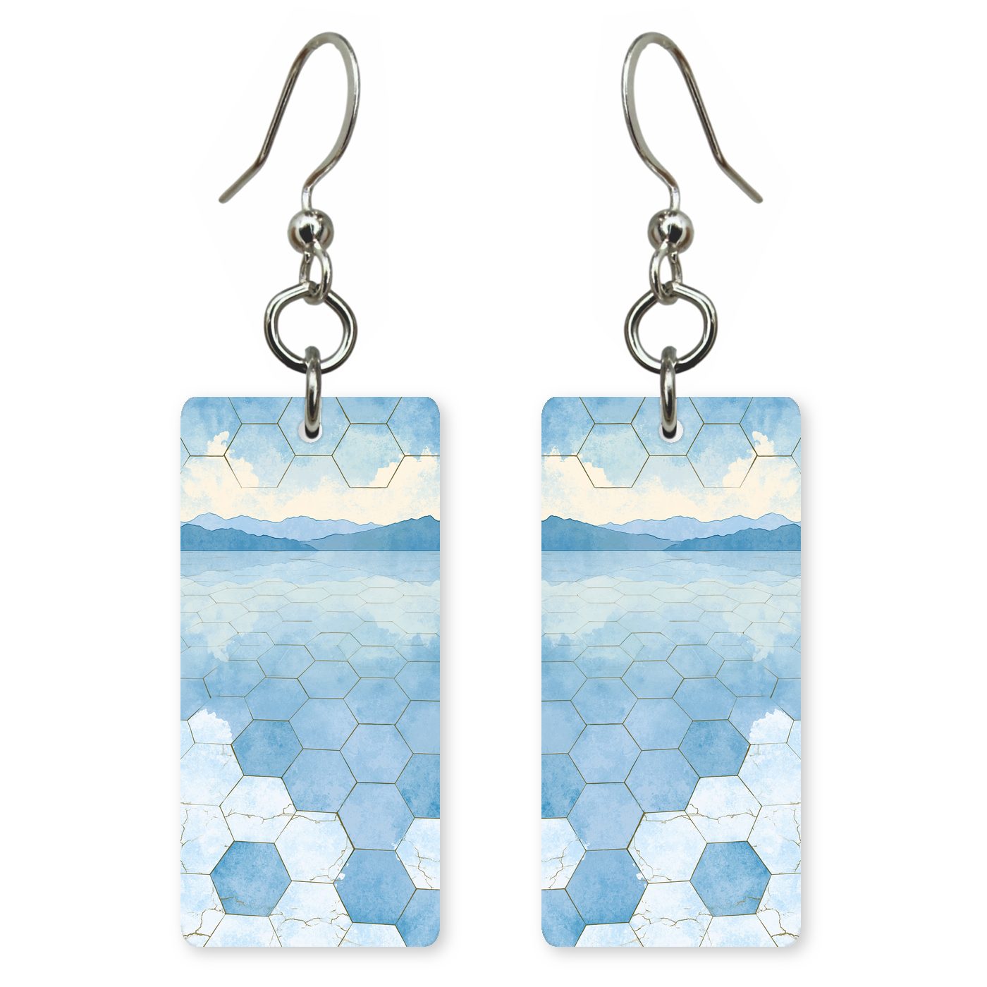 Bonneville Salt Flats Endless — She's Choosing earrings, shown as a pair