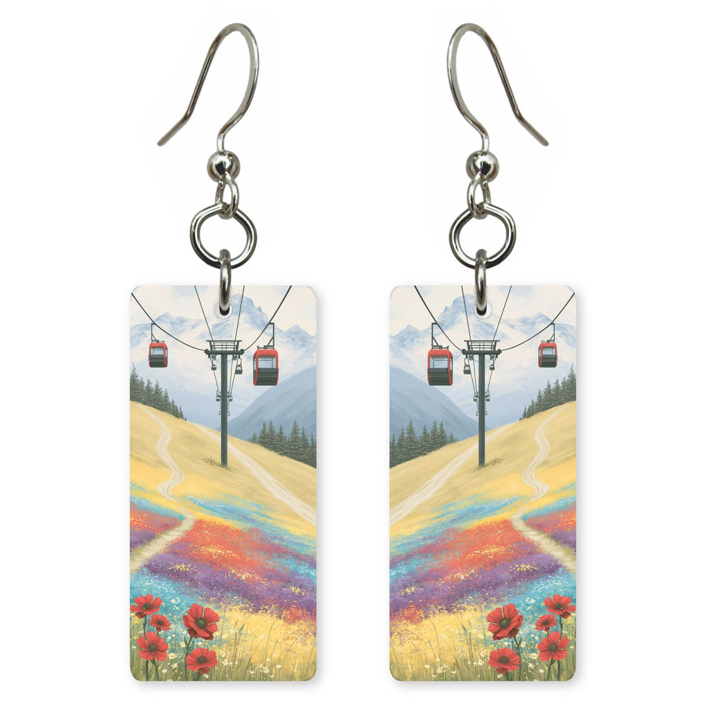 Chairlift Rising Wildflower Slopes — She's Choosing earrings, shown as a pair