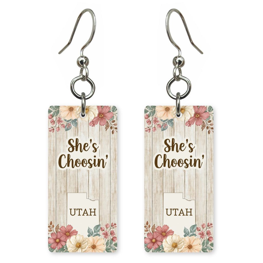 Plank Florals — She's Choosing earrings, shown as a pair