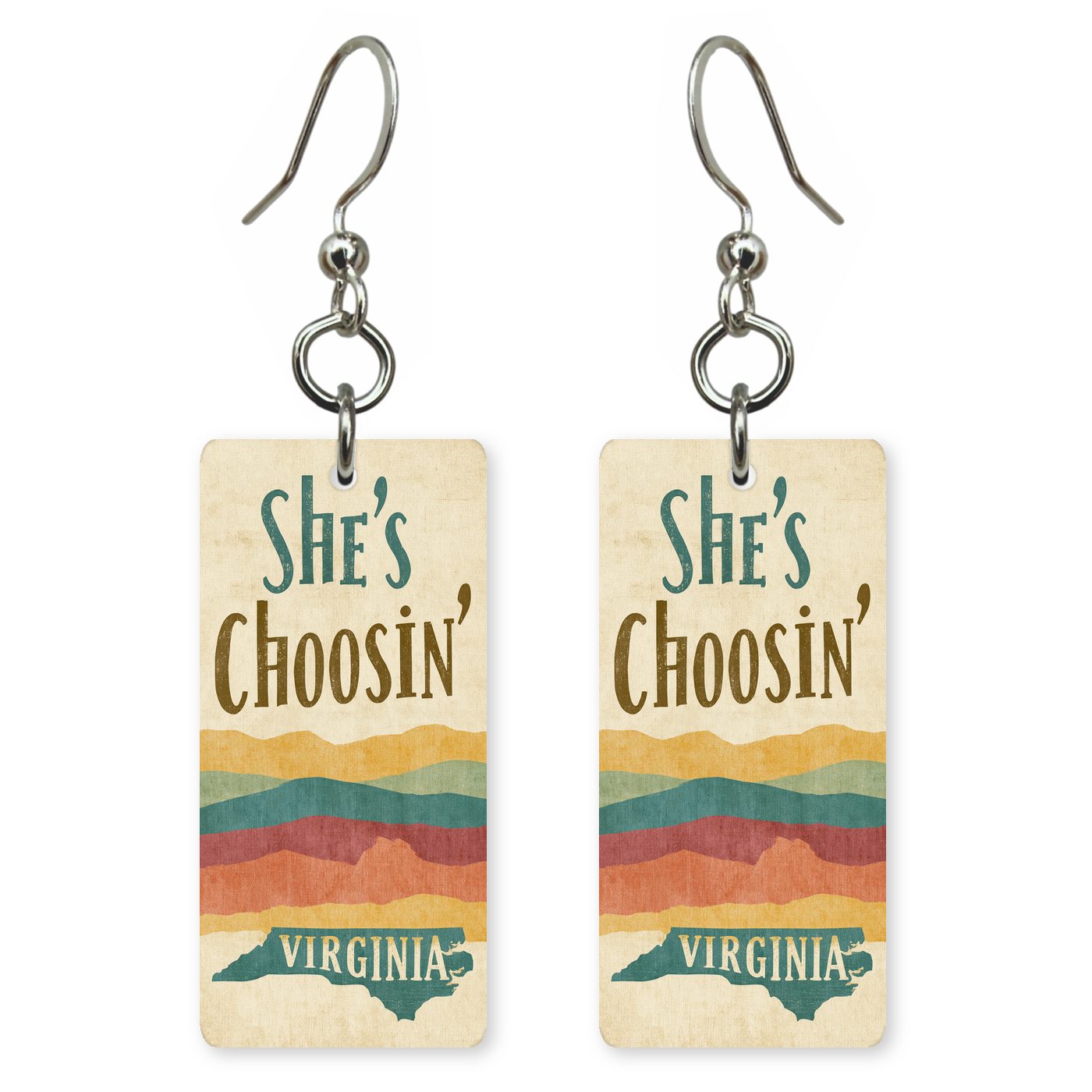 Ridge Sunset — She's Choosing earrings, shown as a pair