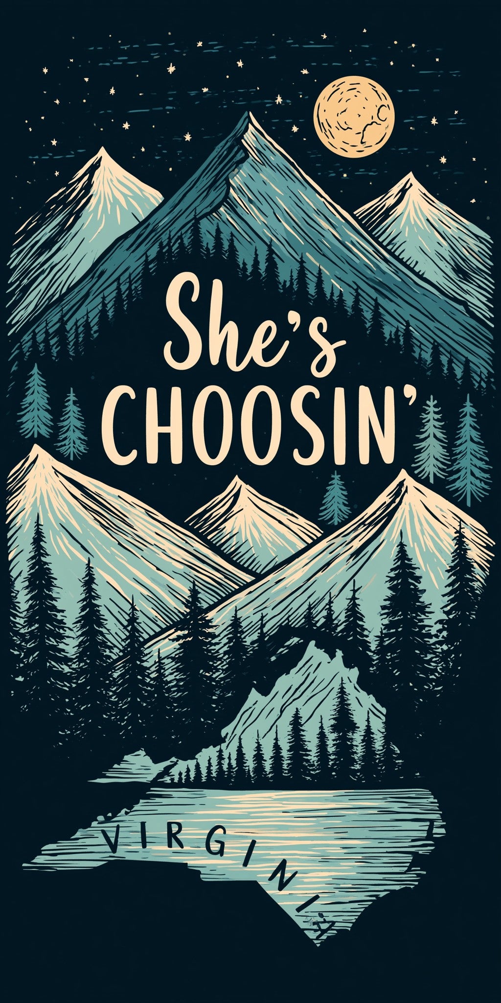 Moonlit Mountains — full design art