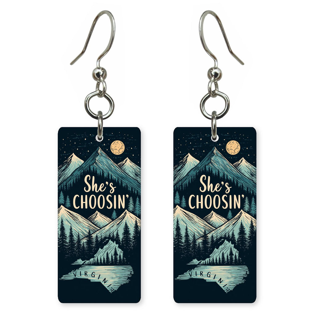 Moonlit Mountains — She's Choosing earrings, shown as a pair