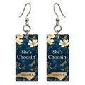 Navy Dogwood — She's Choosing earrings, shown as a pair