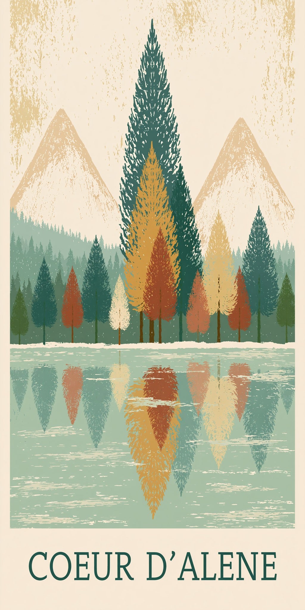 Lake Granite Peaks Text — full design art