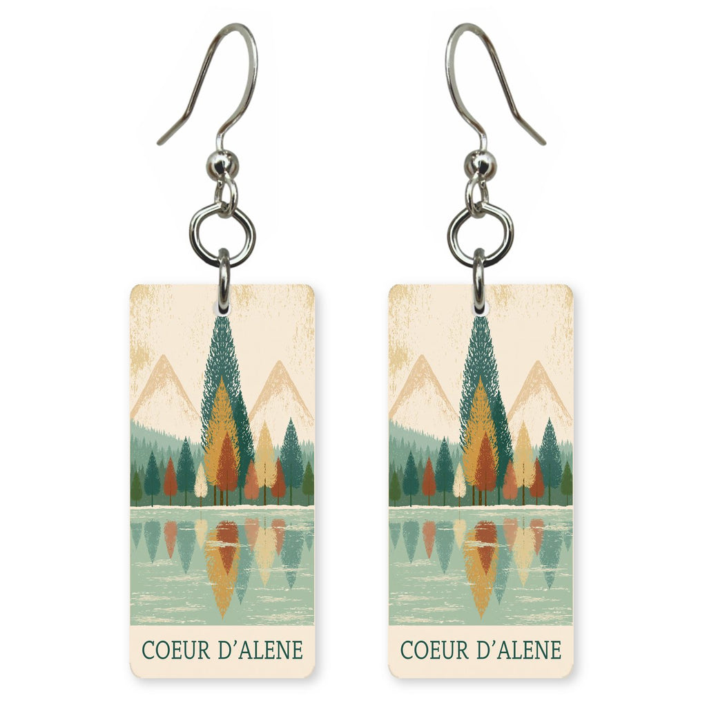 Lake Granite Peaks Text — She's Choosing earrings, shown as a pair