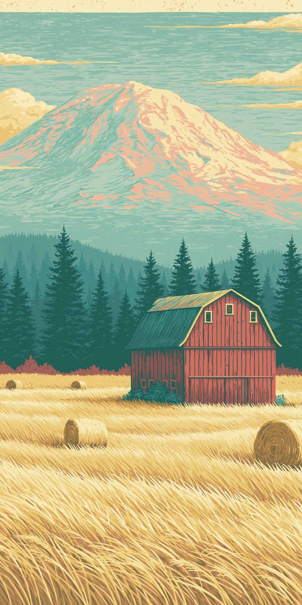 Mount Rainier Old Red — full design art