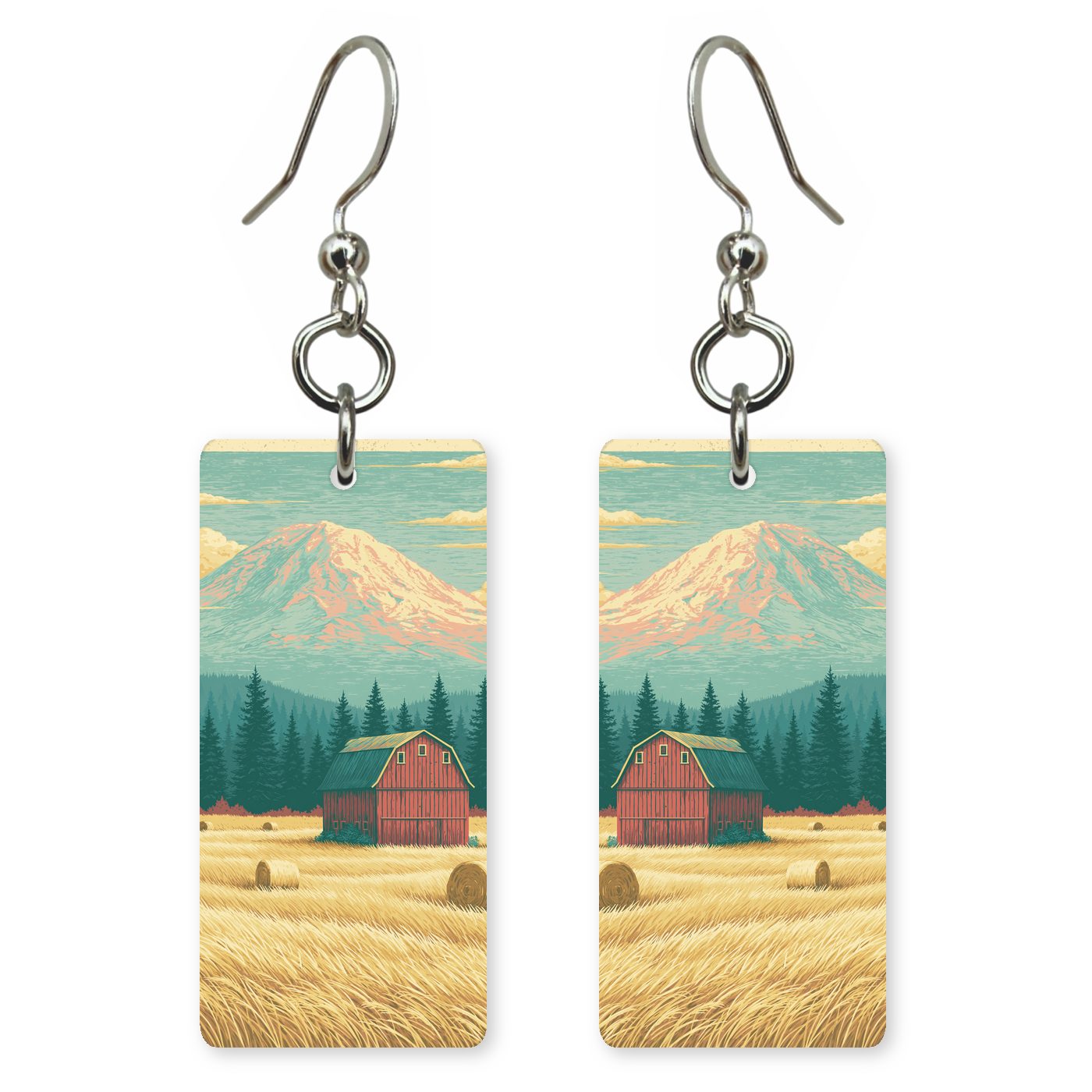 Mount Rainier Old Red — She's Choosing earrings, shown as a pair