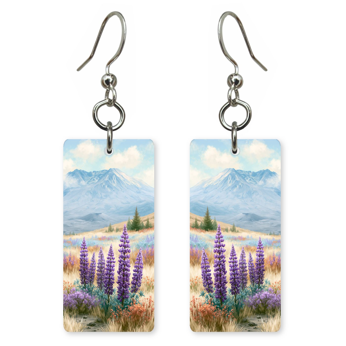 Mount Helens Crater — She's Choosing earrings, shown as a pair