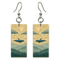 Orcas Swimming Through Sky — She's Choosing earrings, shown as a pair