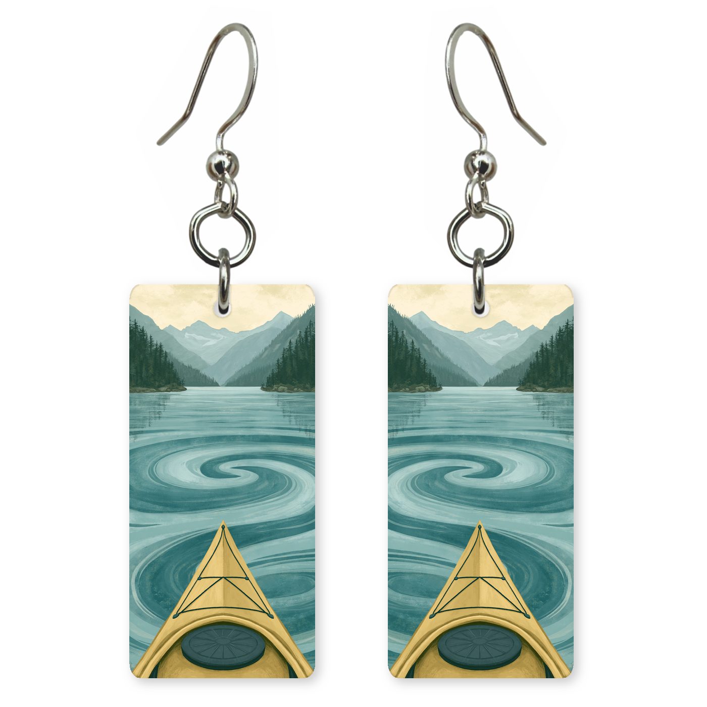 Diablo Lake From Kayak — She's Choosing earrings, shown as a pair