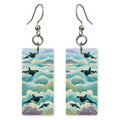 Orcas Swimming Through Sky — She's Choosing earrings, shown as a pair