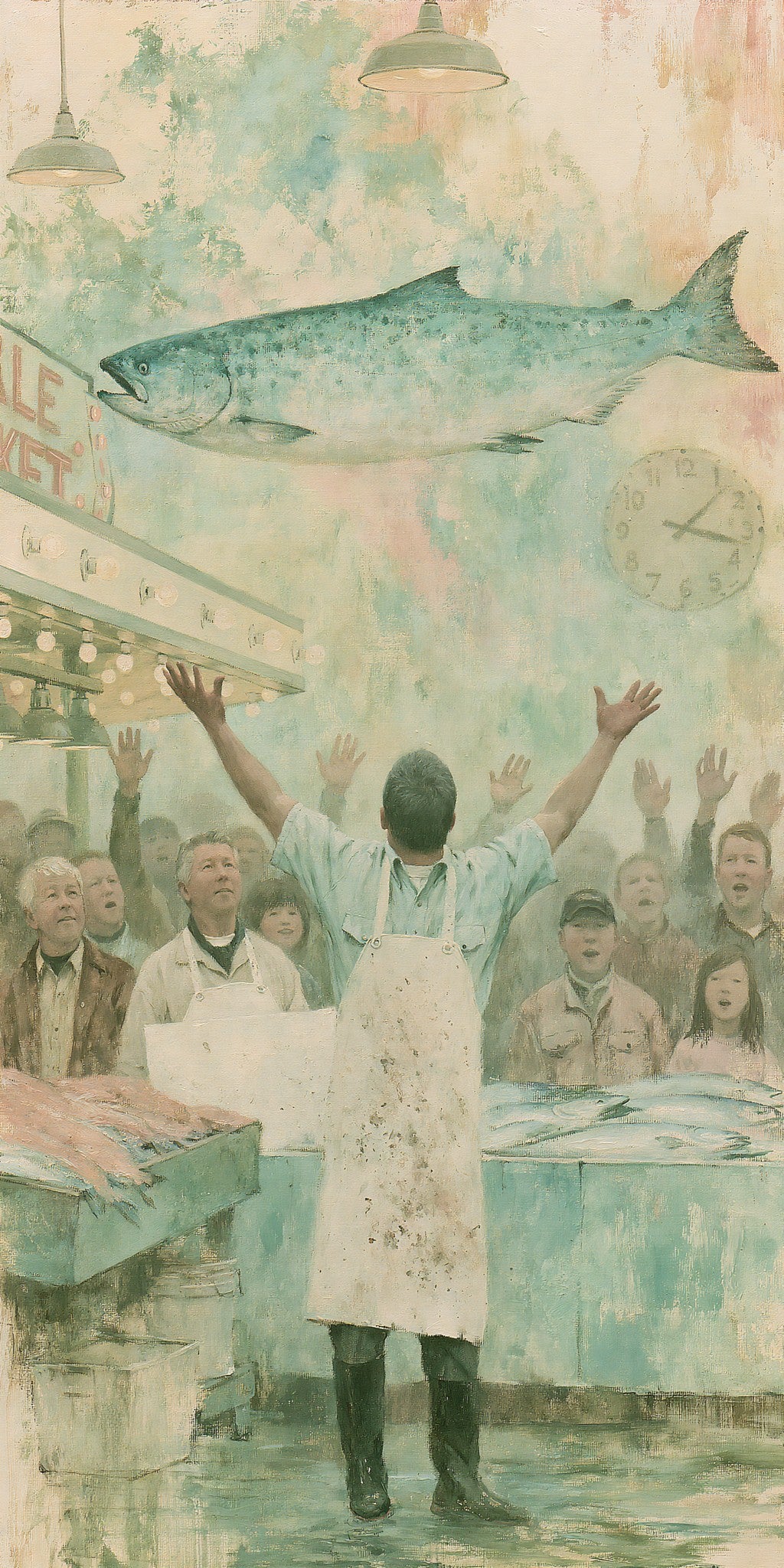 Pike Place Fishmongers Mid-throw — full design art
