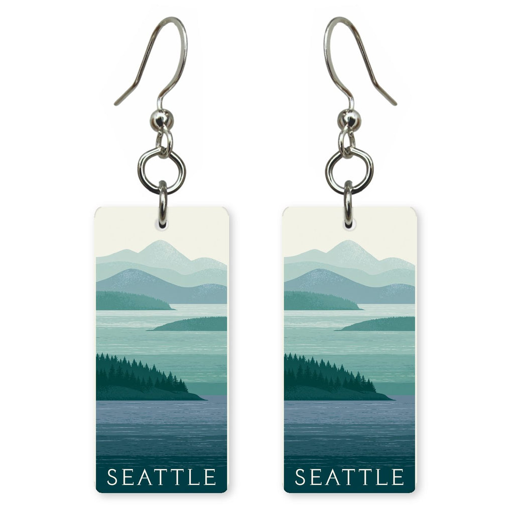 San Juan Islands Text — She's Choosing earrings, shown as a pair