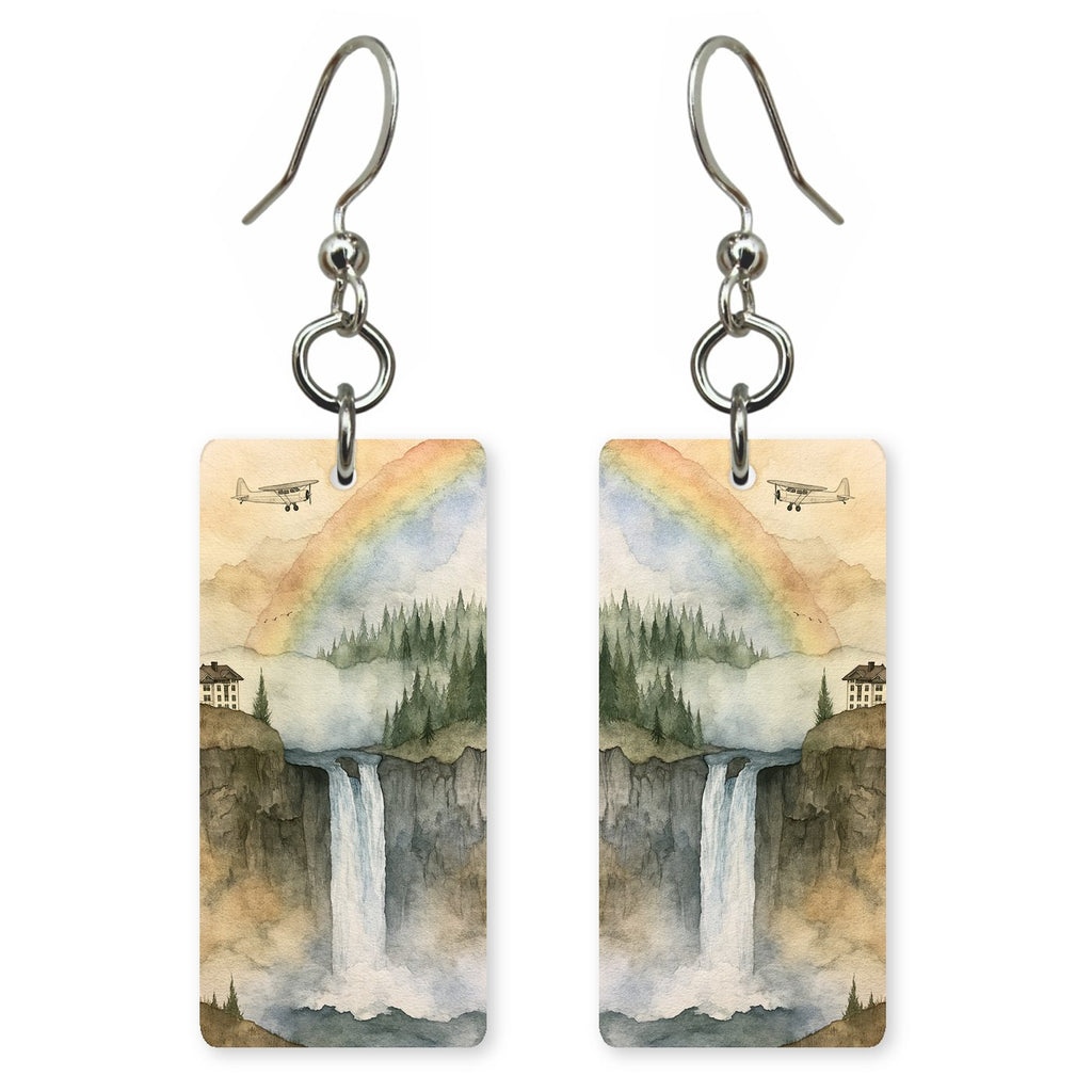 Snoqualmie Falls Thundering — She's Choosing earrings, shown as a pair