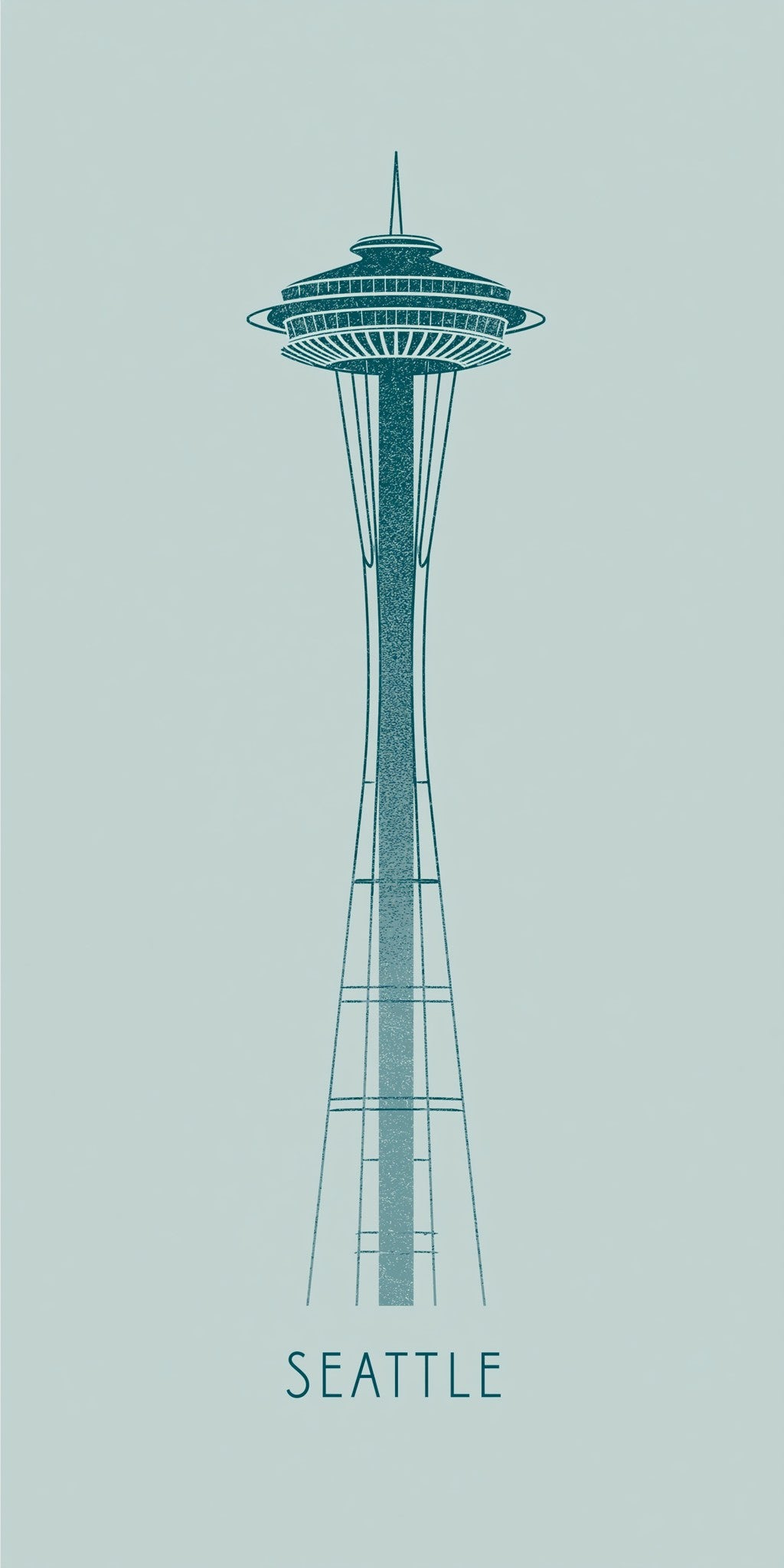 Space Needle Text Seattle — full design art