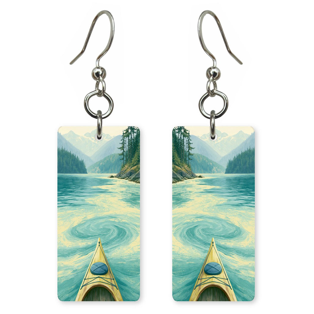 Diablo Lake From Kayak — She's Choosing earrings, shown as a pair