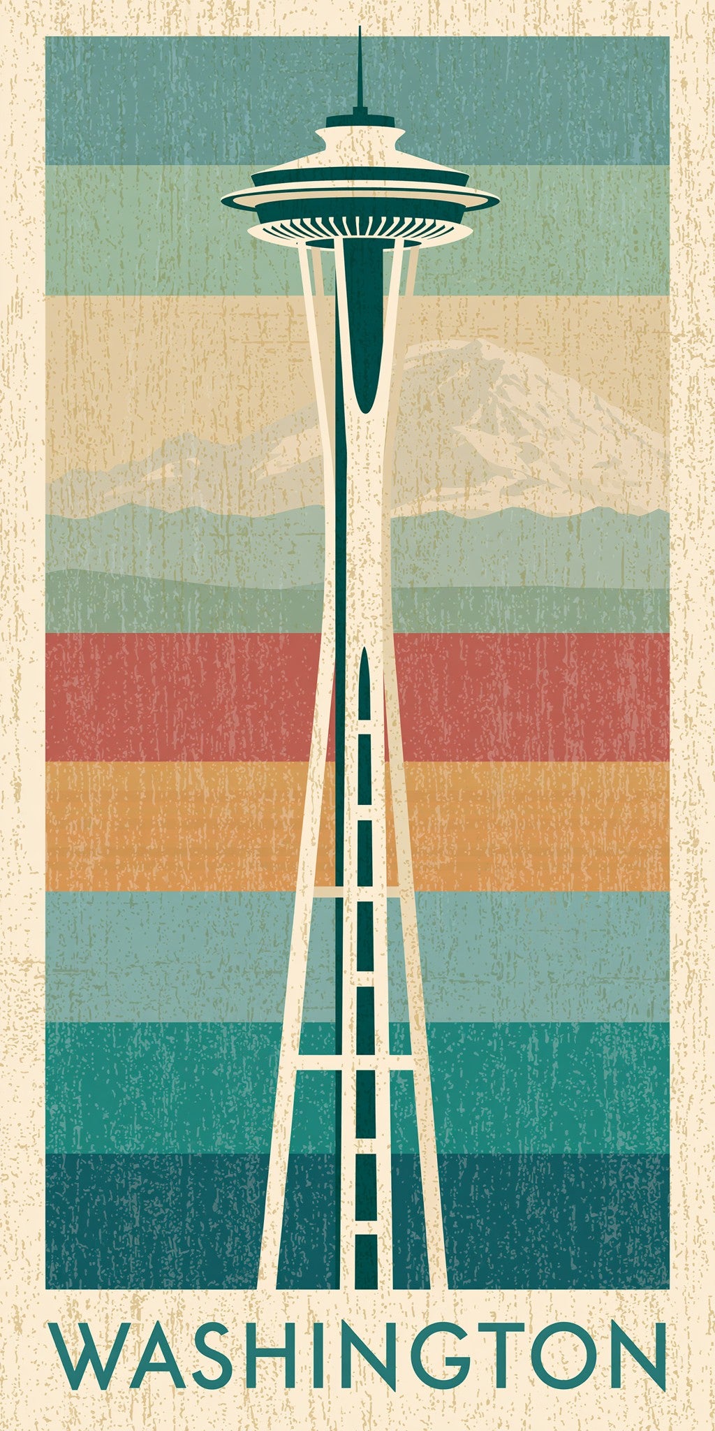 Space Needle Text Washington — full design art