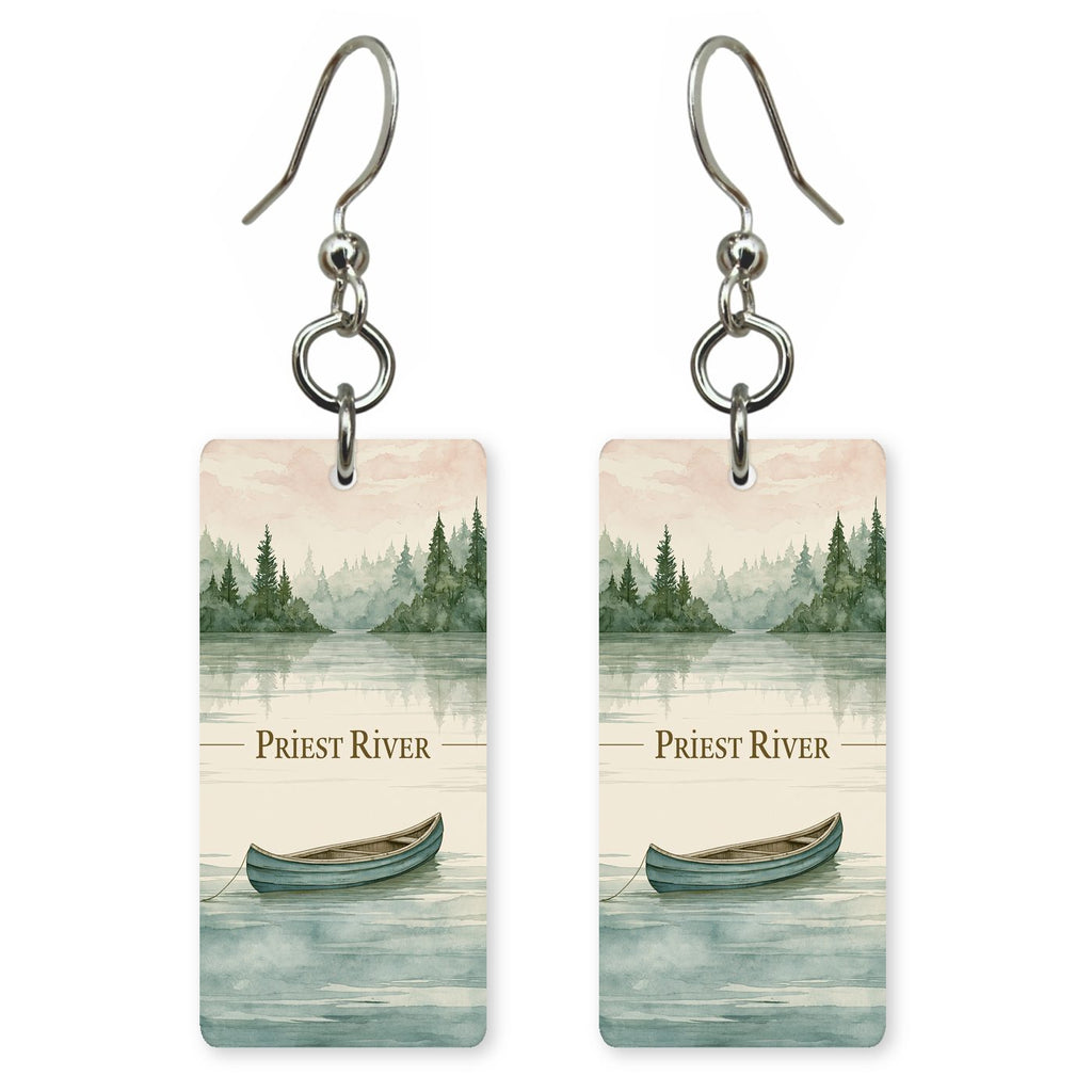 Still Morning Lake Text — She's Choosing earrings, shown as a pair