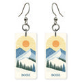 Sun Valley Slopes Text — She's Choosing earrings, shown as a pair