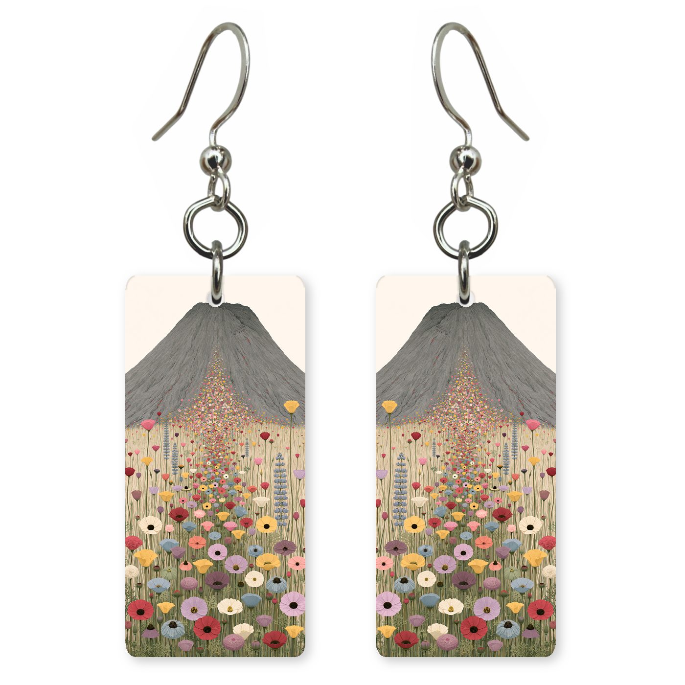 Mountain Regrowing Itself — She's Choosing earrings, shown as a pair