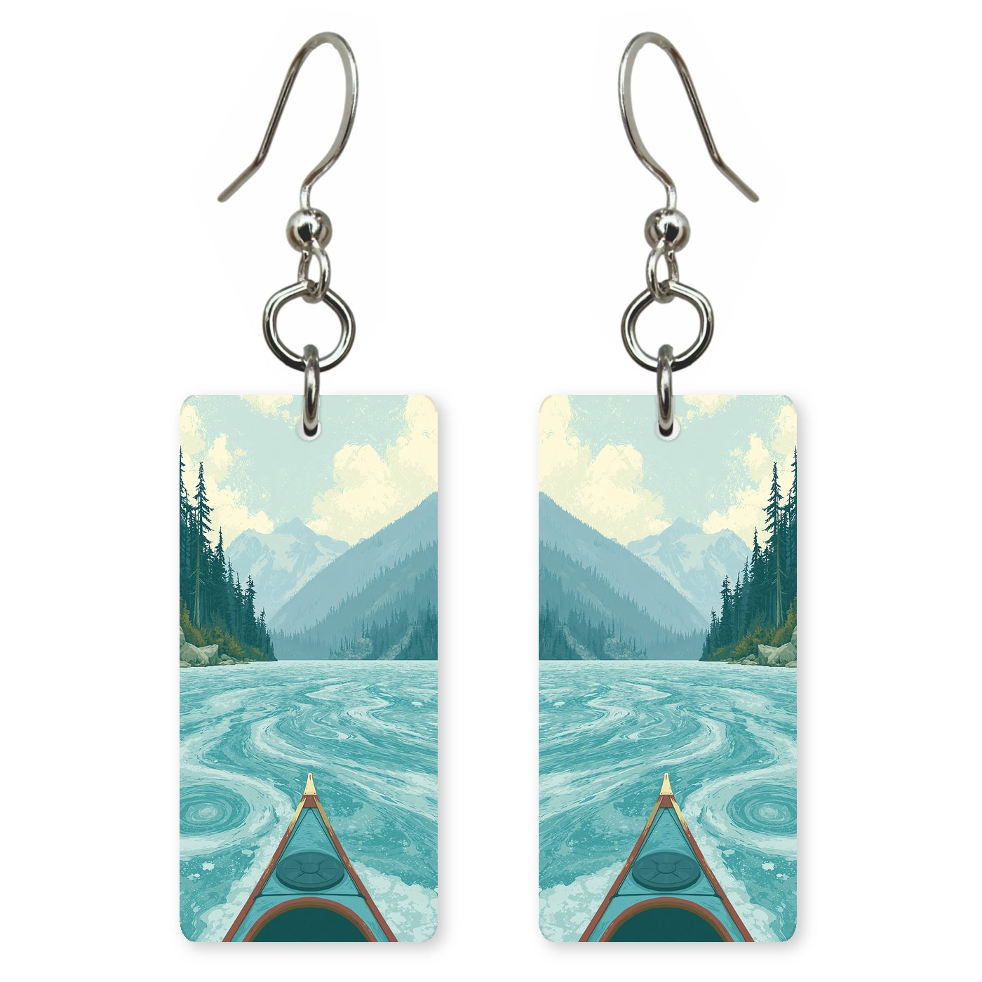 Diablo Lake From Kayak — She's Choosing earrings, shown as a pair