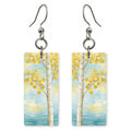 Falls Through Autumn Aspens — She's Choosing earrings, shown as a pair