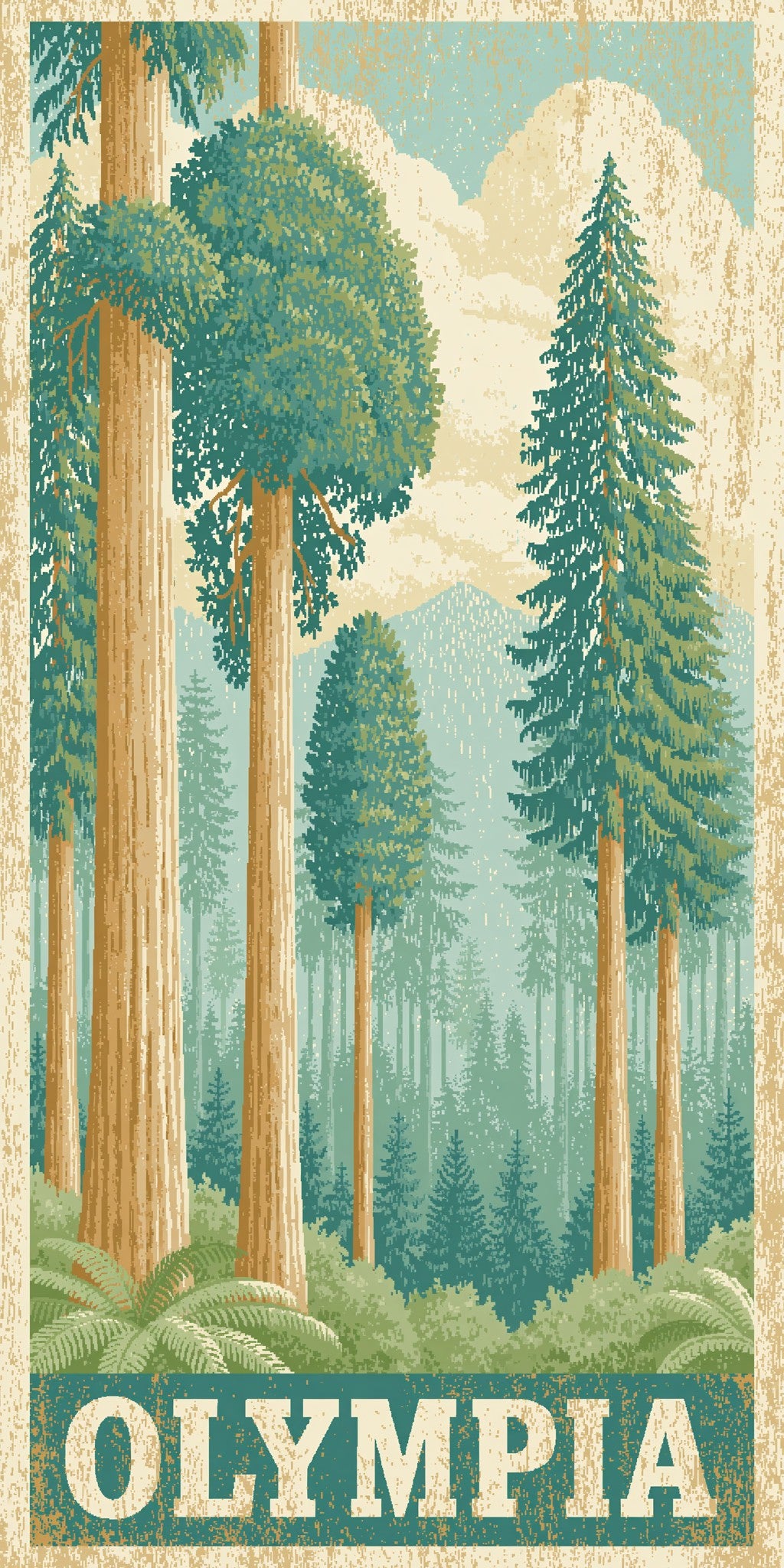 Hoh Rainforest Text Olympia — full design art