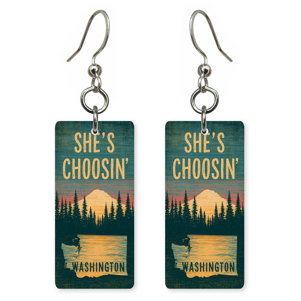 Golden Forest — She's Choosing earrings, shown as a pair