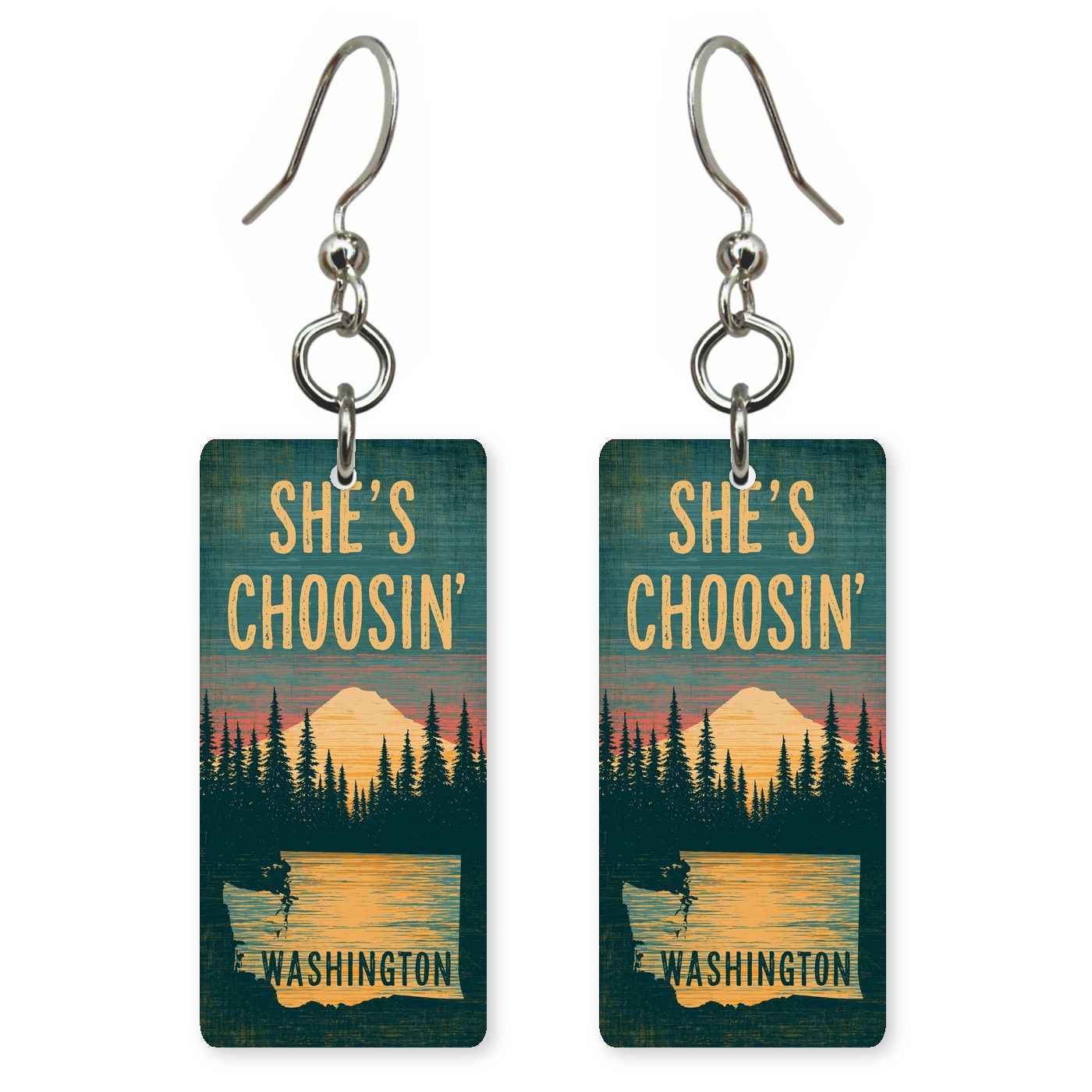 Golden Forest — She's Choosing earrings, shown as a pair