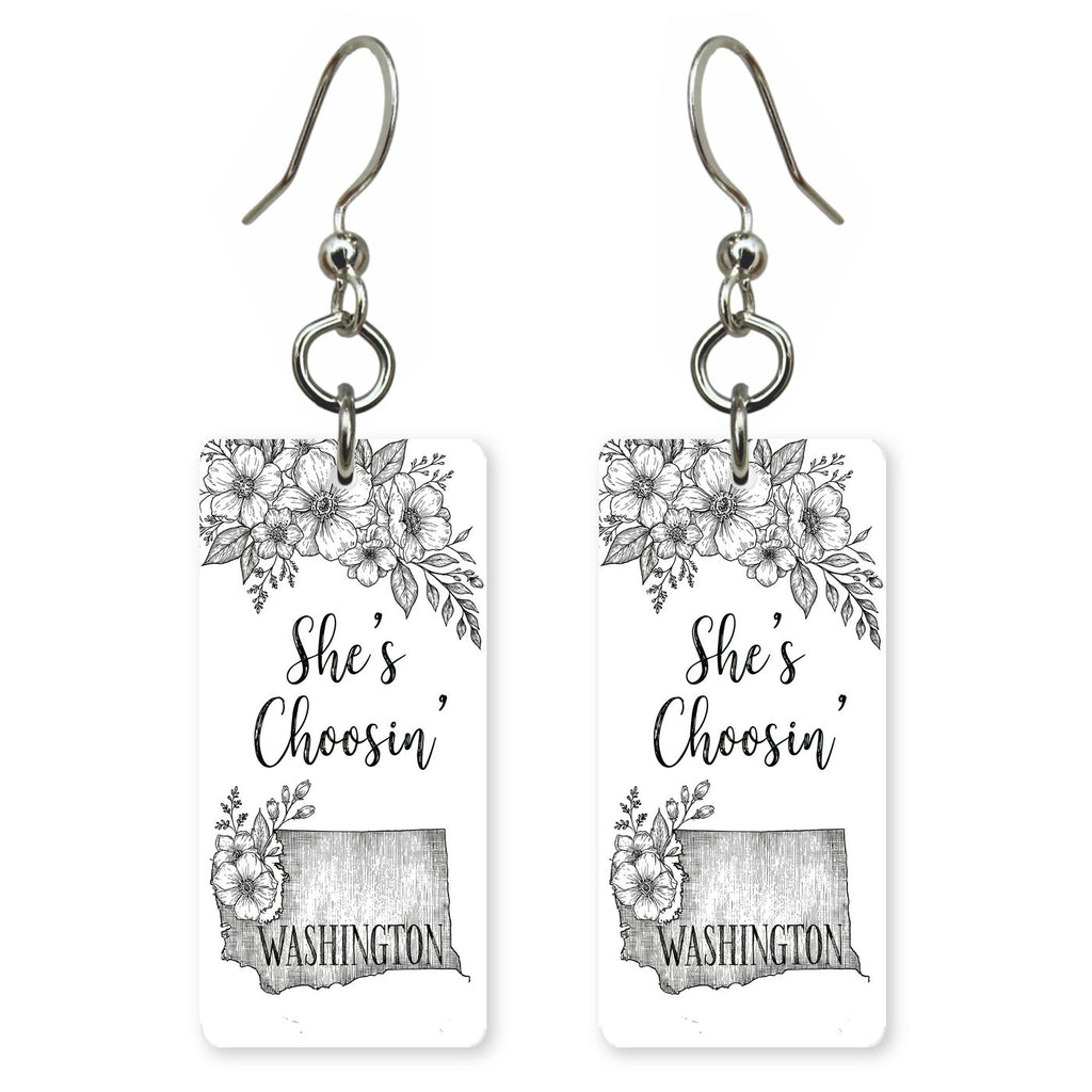 Pencil Florals — She's Choosing earrings, shown as a pair