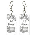 Pencil Florals — She's Choosing earrings, shown as a pair