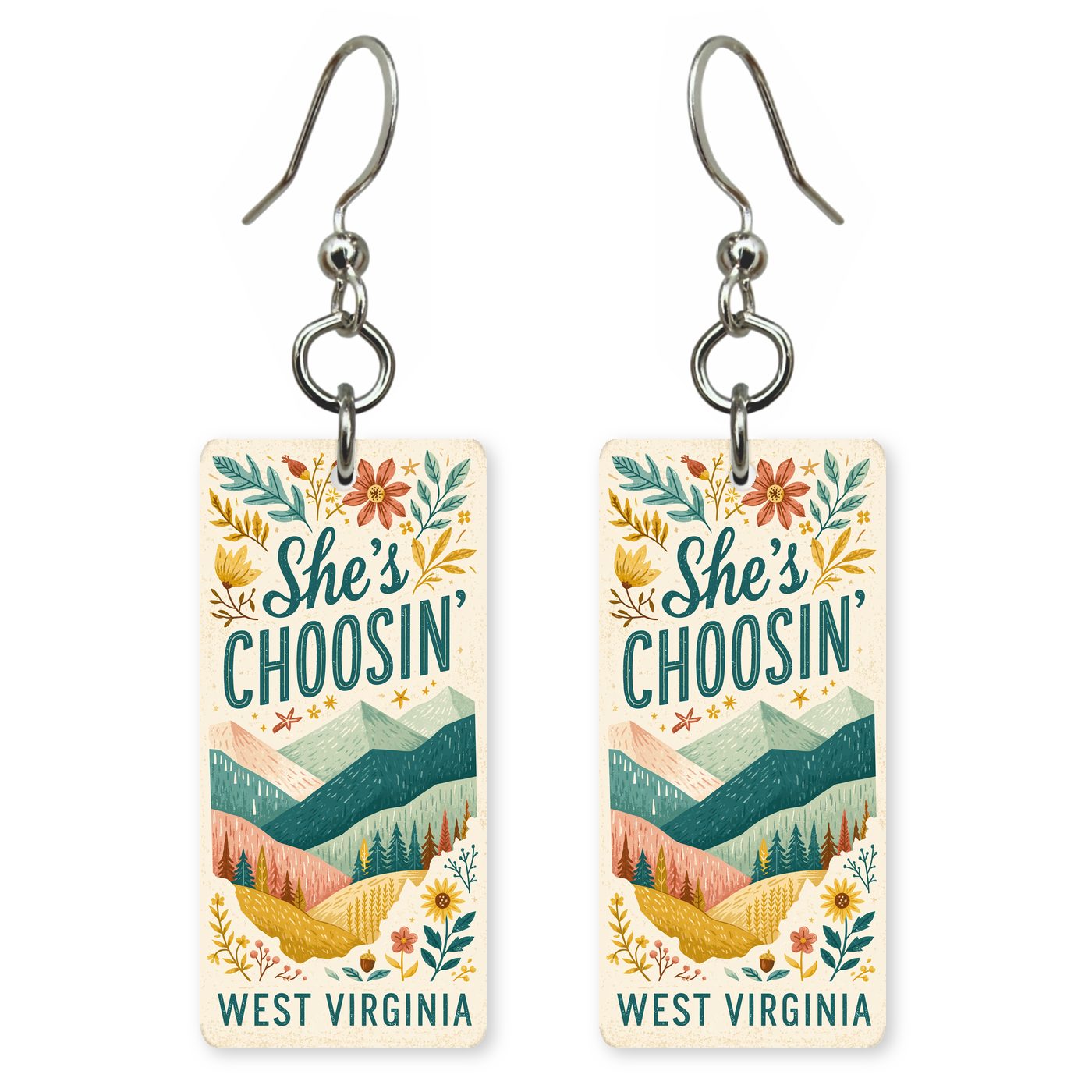 Ridge Florals — She's Choosing earrings, shown as a pair